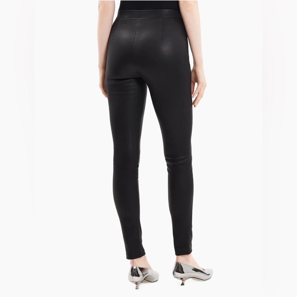 Theory Pull-On 100% Luxe Lamb Leather Leggings Black Sz 4 - Picture 3 of 15
